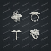 Jewelry set Filigree Ring White Wax Casting Resin 3D Printing Service FZY-08-R