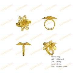 Jewelry set Filigree Ring White Wax Casting Resin 3D Printing Service FZY-08-R