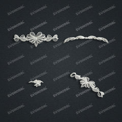 Jewelry set Filigree Bracelet White Wax Casting Resin 3D Printing Service FZT-09-B