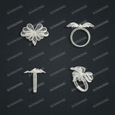 Jewelry set Filigree Ring White Wax Casting Resin 3D Printing Service FZY-09-R