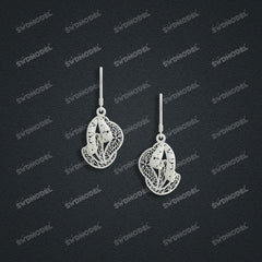 Jewelry set Filigree Earrings White Wax Casting Resin 3D Printing Service FZY-10-E