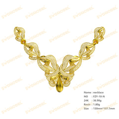 Jewelry set Filigree Necklace White Wax Casting Resin 3D Printing Service FZY-10-N
