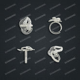 Jewelry set Filigree Ring White Wax Casting Resin 3D Printing Service FZY-10-R