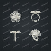 Jewelry set Filigree Ring White Wax Casting Resin 3D Printing Service HFR-01-R