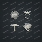 Jewelry set Filigree Ring White Wax Casting Resin 3D Printing Service HFR-02-R