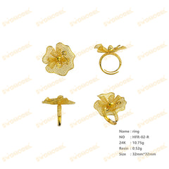 Jewelry set Filigree Ring White Wax Casting Resin 3D Printing Service HFR-02-R