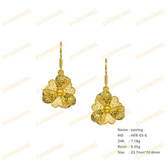 Jewelry set Filigree Earrings White Wax Casting Resin 3D Printing Service HFR-03-E