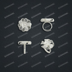 Jewelry set Filigree Ring White Wax Casting Resin 3D Printing Service HFR-03-R