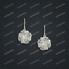 Jewelry set Filigree Earrings White Wax Casting Resin 3D Printing Service HFR-04-E