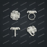 Jewelry set Filigree Ring White Wax Casting Resin 3D Printing Service HFR-04-R