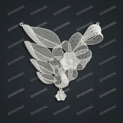 Jewelry set Filigree Necklace White Wax Casting Resin 3D Printing Service HFR-05-N