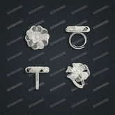 Jewelry set Filigree Ring White Wax Casting Resin 3D Printing Service HFR-05-R