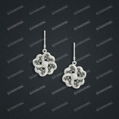 Jewelry set Filigree Earrings White Wax Casting Resin 3D Printing Service HFR-06-E