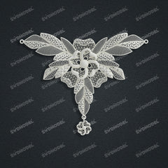 Jewelry set Filigree Necklace White Wax Casting Resin 3D Printing Service HFR-06-N