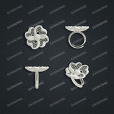 Jewelry set Filigree Ring White Wax Casting Resin 3D Printing Service HFR-06-R