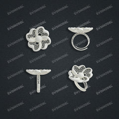 Jewelry set Filigree Ring White Wax Casting Resin 3D Printing Service HFR-06-R