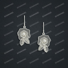 Jewelry set Filigree Earrings White Wax Casting Resin 3D Printing Service HFR-07-E