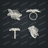 Jewelry set Filigree Ring White Wax Casting Resin 3D Printing Service HFR-07-R