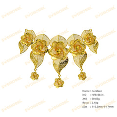 Jewelry set Filigree Necklace White Wax Casting Resin 3D Printing Service HFR-08-N