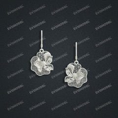 Jewelry set Filigree Earrings White Wax Casting Resin 3D Printing Service HFR-09-E