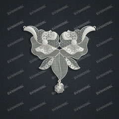 Jewelry set Filigree Necklace White Wax Casting Resin 3D Printing Service HFR-09-N