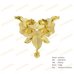 Jewelry set Filigree Necklace White Wax Casting Resin 3D Printing Service HFR-09-N