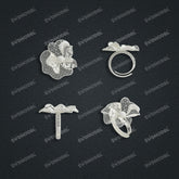 Jewelry set Filigree Ring White Wax Casting Resin 3D Printing Service HFR-09-R