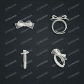 Jewelry set Filigree Ring White Wax Casting Resin 3D Printing Service HML-01-R