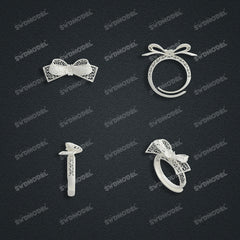 Jewelry set Filigree Ring White Wax Casting Resin 3D Printing Service HML-01-R