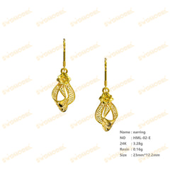 Jewelry set Filigree Earrings White Wax Casting Resin 3D Printing Service HML-02-E