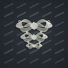 Jewelry set Filigree Necklace White Wax Casting Resin 3D Printing Service HML-02-N