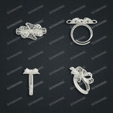 Jewelry set Filigree Ring White Wax Casting Resin 3D Printing Service HML-02-R