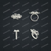 Jewelry set Filigree Ring White Wax Casting Resin 3D Printing Service HML-03-R