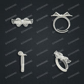 Jewelry set Filigree Ring White Wax Casting Resin 3D Printing Service HML-04-R