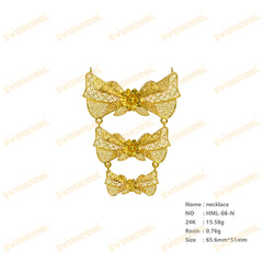 Jewelry set Filigree Necklace White Wax Casting Resin 3D Printing Service HML-08-N