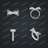 Jewelry set Filigree Ring White Wax Casting Resin 3D Printing Service HML-09-R
