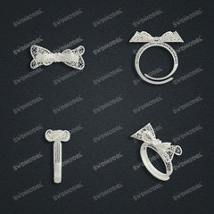Jewelry set Filigree Ring White Wax Casting Resin 3D Printing Service HML-09-R
