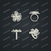 Jewelry set Filigree Ring White Wax Casting Resin 3D Printing Service HNM-01-R