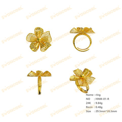Jewelry set Filigree Ring White Wax Casting Resin 3D Printing Service HNM-01-R
