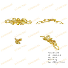 Jewelry set Filigree Bracelet White Wax Casting Resin 3D Printing Service FNM-02-B