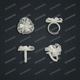Jewelry set Filigree Ring White Wax Casting Resin 3D Printing Service HNM-02-R