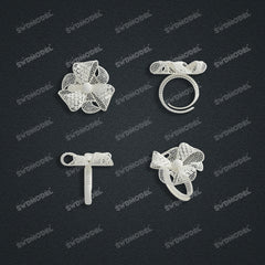 Jewelry set Filigree Ring White Wax Casting Resin 3D Printing Service HNM-03-R
