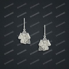 Jewelry set Filigree Earrings White Wax Casting Resin 3D Printing Service HNM-05-E