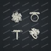 Jewelry set Filigree Ring White Wax Casting Resin 3D Printing Service HNM-05-R