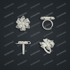 Jewelry set Filigree Ring White Wax Casting Resin 3D Printing Service HNM-05-R