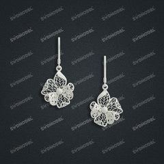 Jewelry set Filigree Earrings White Wax Casting Resin 3D Printing Service HNM-07-E