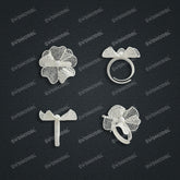 Jewelry set Filigree Ring White Wax Casting Resin 3D Printing Service HNM-07-R