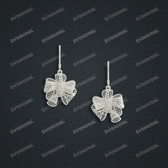 Jewelry set Filigree Earrings White Wax Casting Resin 3D Printing Service HNM-08-E