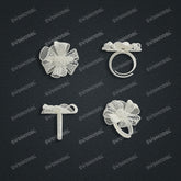 Jewelry set Filigree Ring White Wax Casting Resin 3D Printing Service HNM-08-R