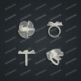 Jewelry set Filigree Ring White Wax Casting Resin 3D Printing Service HNM-10-R